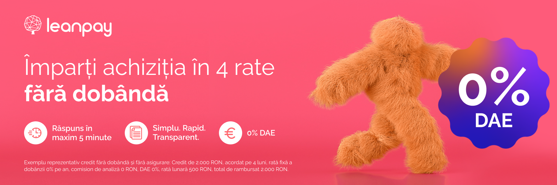 Plata in rate cu Leanpay